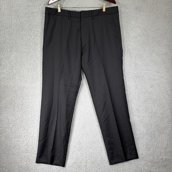 Hugo Boss Other - HUGO BOSS Cagan Pants Men's 36R Black 100% Virgin Wool Trouser Flat Front